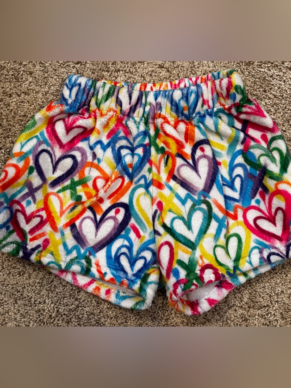 ISCREAM Corey Paige Hearts Plush shorts. Size S.